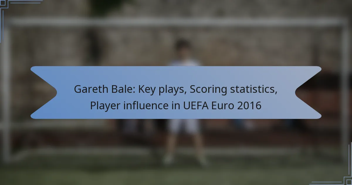 Gareth Bale: Key plays, Scoring statistics, Player influence in UEFA Euro 2016